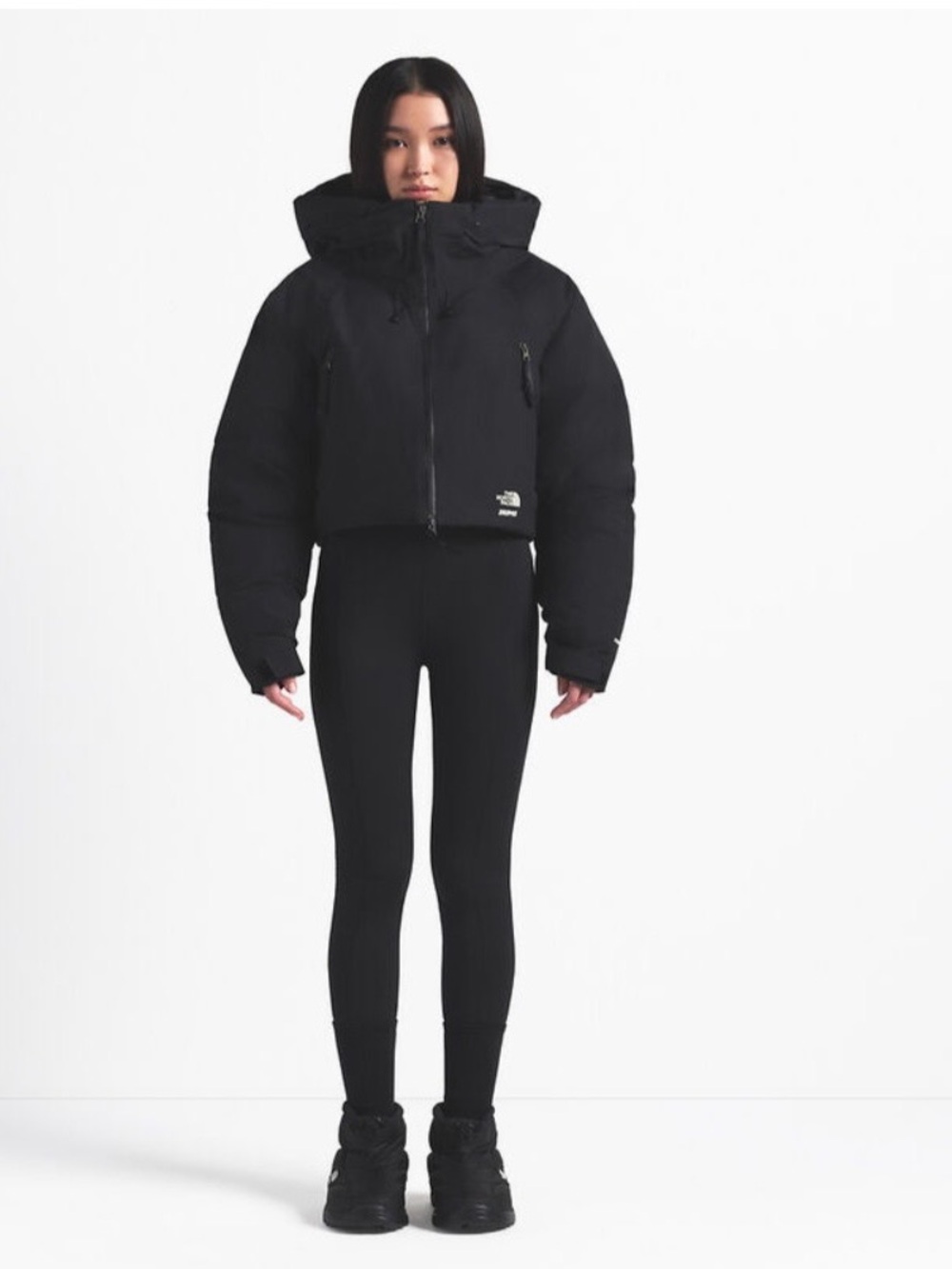 The North Face XSkims Women’s Black Shell Down Hooded Cropped Jacket,Small, NWT